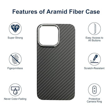 Ultra-Thin Aramid Fiber iPhone Case with Wireless Charging Compatibility - 14 Pro