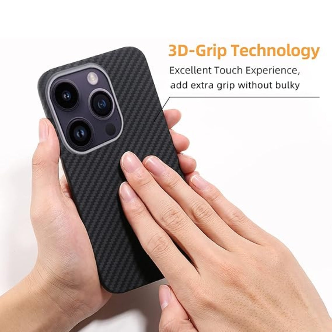 Ultra-Thin Aramid Fiber iPhone Case with Wireless Charging Compatibility - 14 Pro