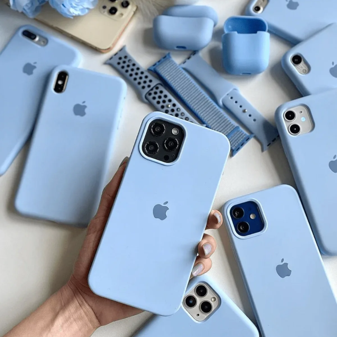 Winter Blue Liquid Silicone iPhone Case/Cover - Soft, Durable, and Shockproof Protection for All Models.