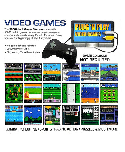 98000 in 1 Video Game Console 8 Bit Plug and Play TV Supported Classic Handheld Single Player (Built-in Games)