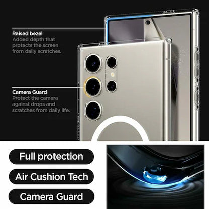 Ultra Hybrid Magfit Back Cover Case Compatible with Samsung Galaxy S24 Ultra 5G (TPU + Poly)