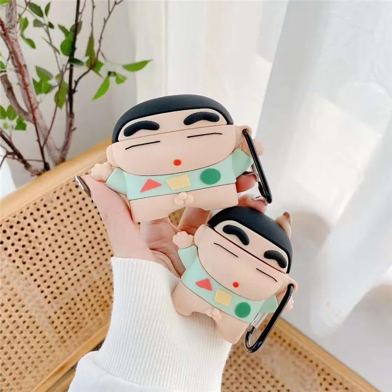 Shinchan Silicone AirPods Case With Keychain For Airpods Pro 1 And 2