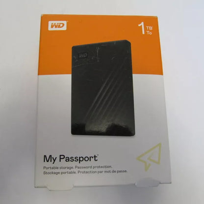 WD My Passport 1TB Portable External HDD with Password Protection