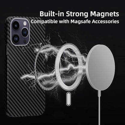 MagSafe Compatible Ultra-Thin Aramid Fiber iPhone Case with Metal Camera Frame for iPhone 15 Series