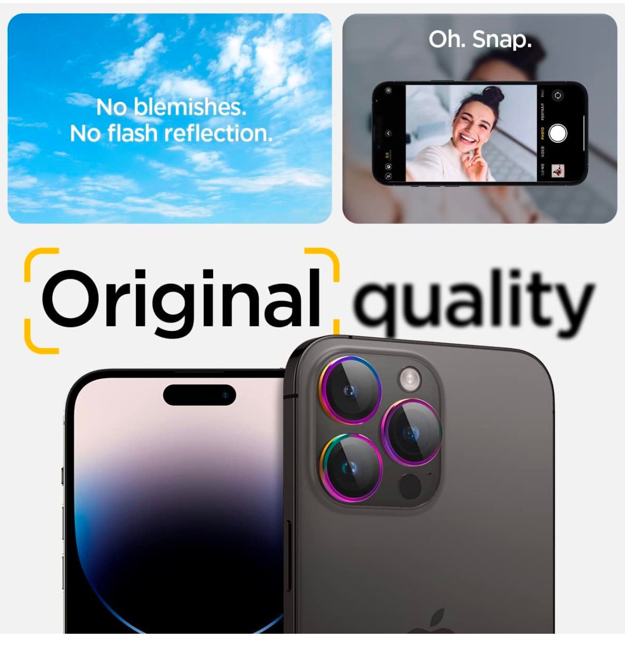 iPhone Camera Lens Protector for iPhones – 9H Hardness, Anti-Fingerprint, Aura Color, Original Quality