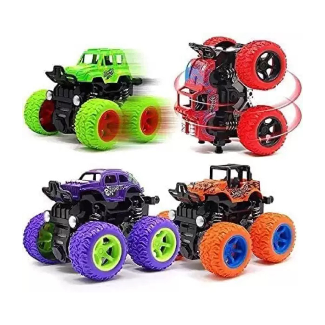 Monster Truck Friction Power Cars With Big Rubber Tires 360 degree