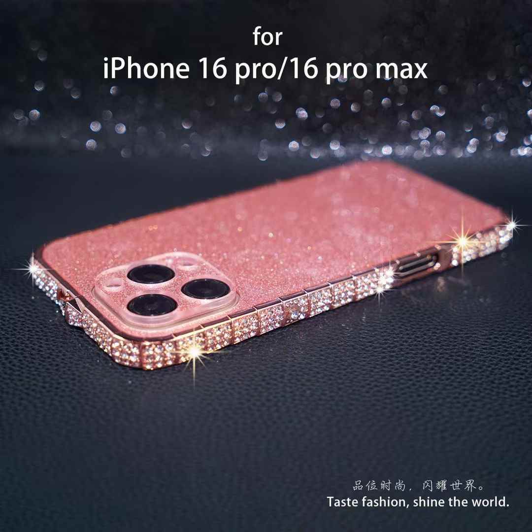 Luxury Diamond Glitter Case/Cover for iPhone 16 Pro/16 Pro Max – Metal Frame, Snake Design &amp; Camera Protection