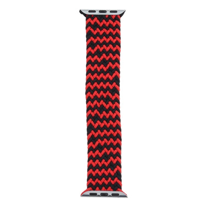 Nylon Braided Single Loop Watch Band For Apple Watch 42/44mm(S)(Ripple Black Red)