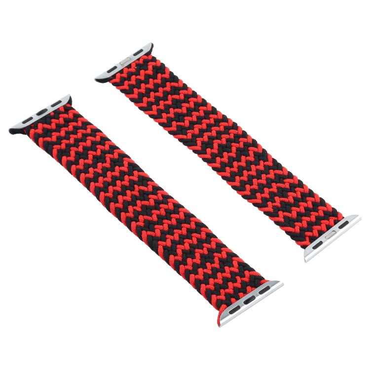 Nylon Braided Single Loop Watch Band For Apple Watch 42/44mm(S)(Ripple Black Red)