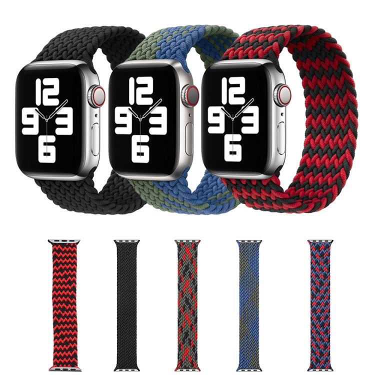 Nylon Braided Single Loop Watch Band For Apple Watch 42/44mm(S)(Camouflage Blue)