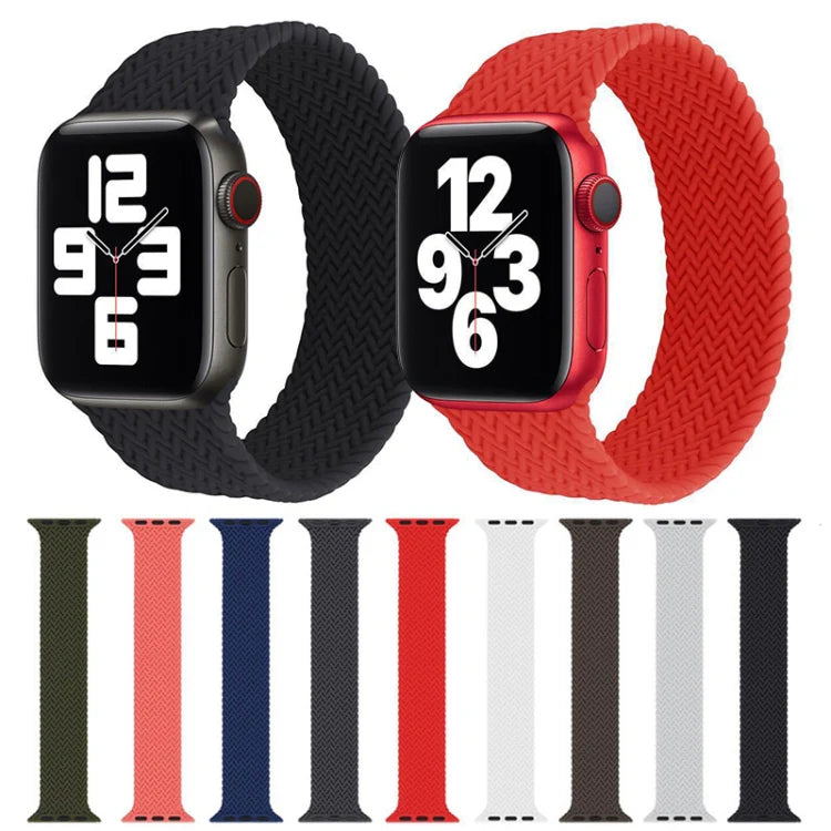 Single-turn Woven Pattern Silicone Watch Band For Apple Watch 42/44mm(White)