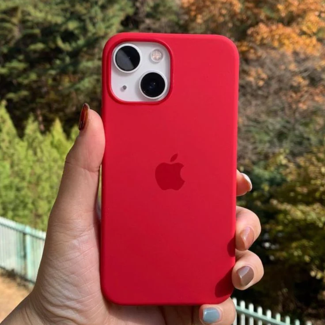 Red Liquid Silicone iPhone Case/Cover - Soft, Durable, and Shockproof Protection for All Models.