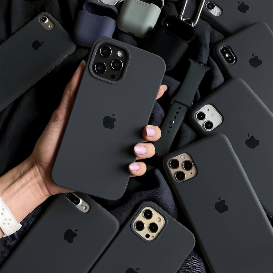 Black Liquid Silicone iPhone Case/Cover - Soft, Durable, and Shockproof Protection for All Models