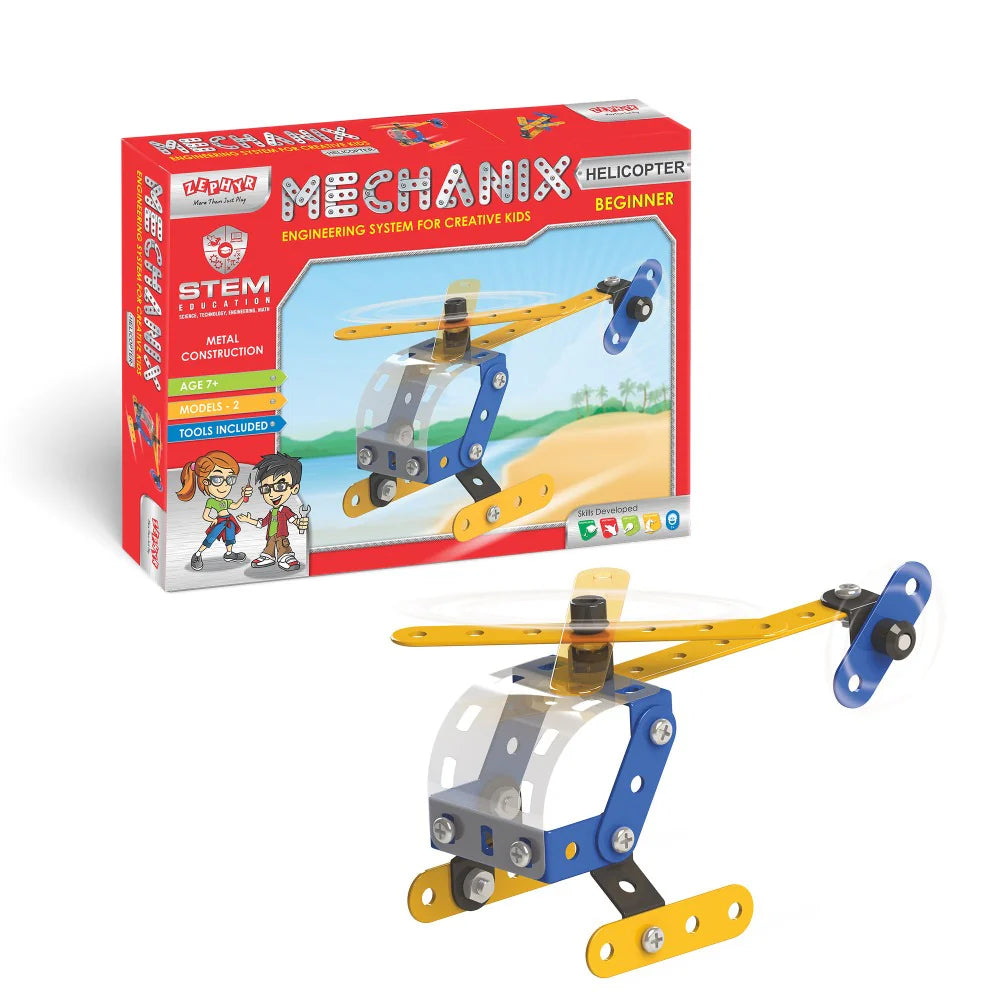 Zephyr Mechanix Beginner - Helicopter Mechanical Construction Toy