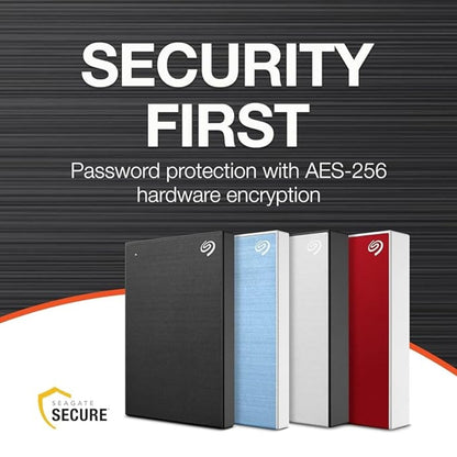 Seagate One Touch 5TB External HDD with Password Protection(STKZ5000402) - Blue