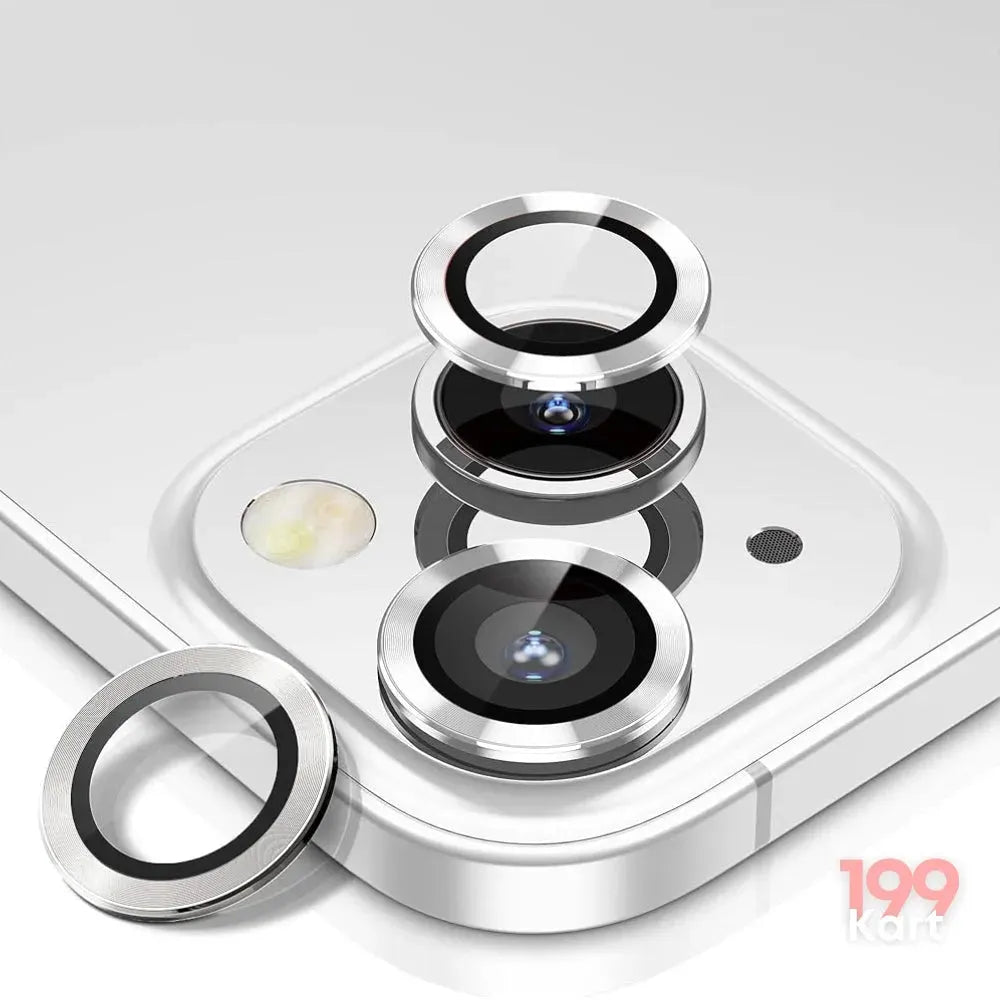 Silver-iPhone Camera Protector - iPhone 13 &amp; 13 Mini Lens Protector/Ring-199Kart