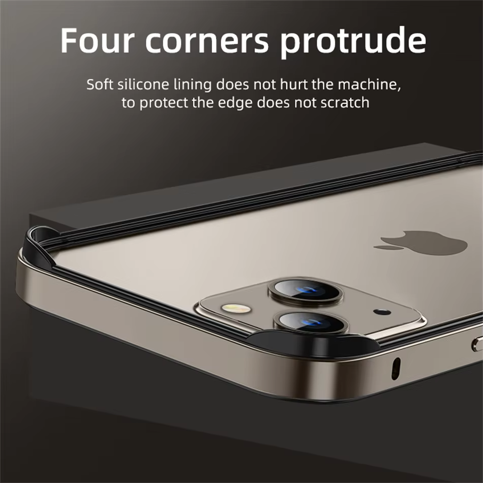 Shockproof Bumper Luxury Hybrid Aluminum Metal Frame for iPhone 16 Pro/Pro Max