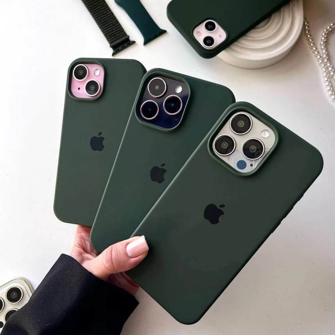 Green Liquid Silicone iPhone Case/Cover - Soft, Durable, and Shockproof Protection for All Models.