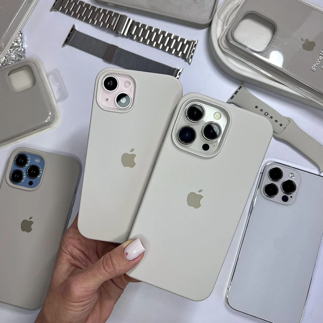 Grey Liquid Silicone iPhone Case/Cover - Soft, Durable, and Shockproof Protection for All Models.