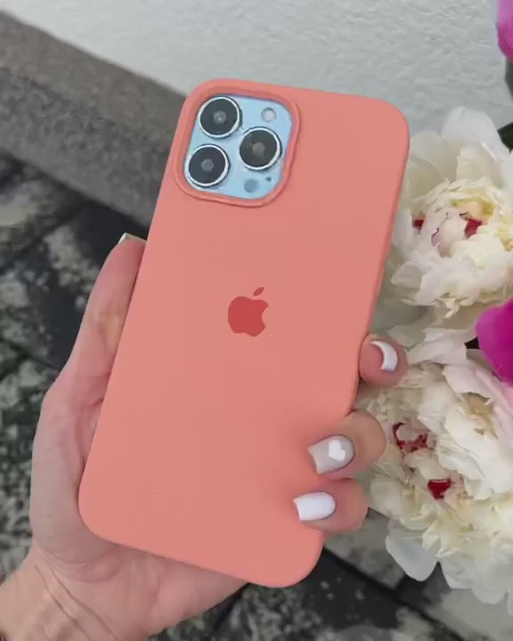 Peach Liquid Silicone iPhone Case/Cover - Soft, Durable, and Shockproof Protection for All Models.