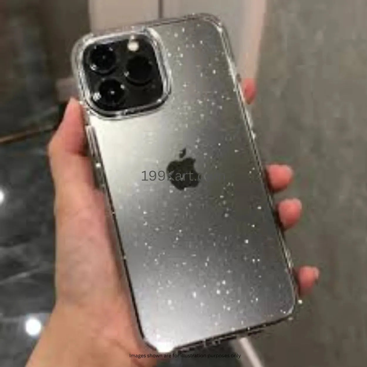 Transparent Glitter Silicone Case/Cover for All iPhone Models - Slim, Anti-Scratch, Drop Protection - 199 Kart